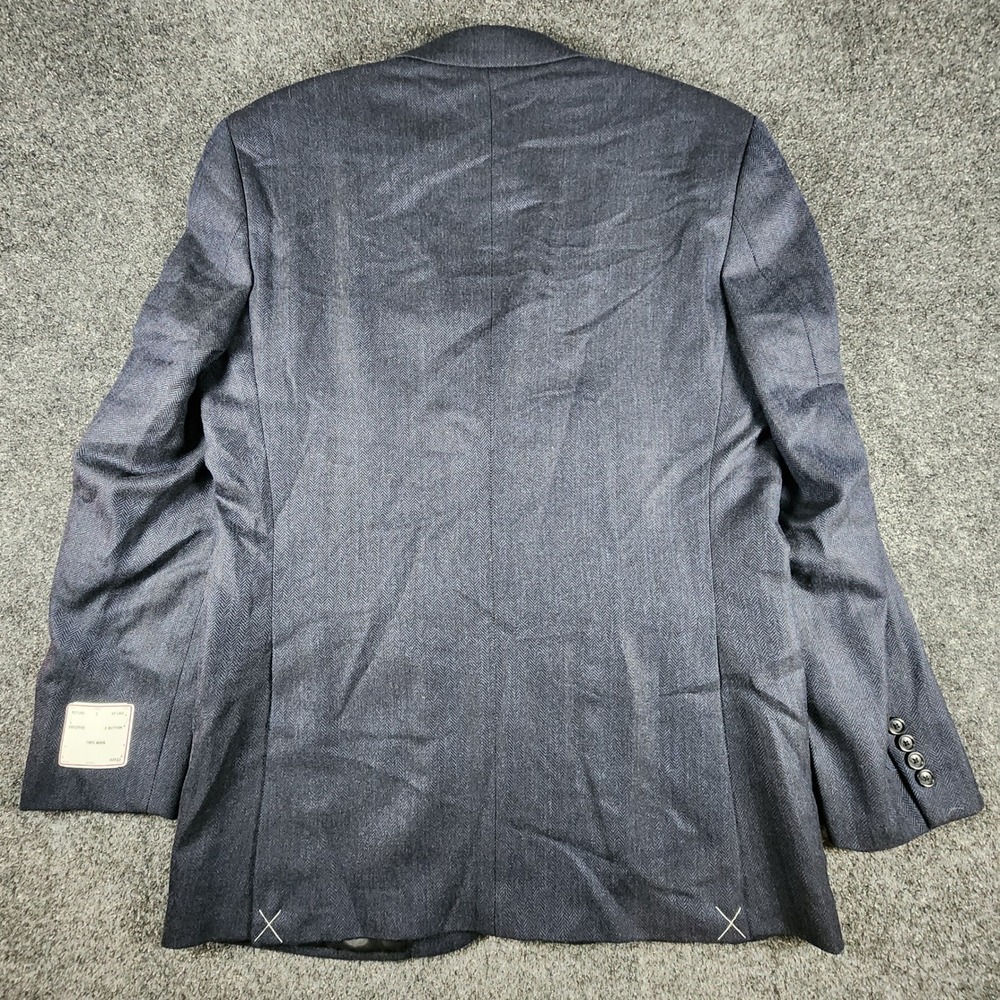 NWT Jos. A. Bank Executive Collection 100% Wool Blazer Mens 42L Navy Herringbone - Picture 5 of 15
